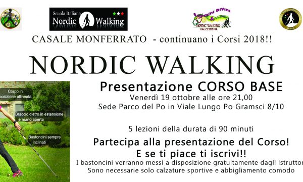 Nuovo Corso Base di Nordic Walking a Casale Monferrato (AL)